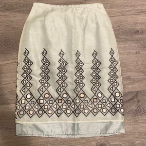 Tocca Robins Egg Blue Silk Organza with Embroidered Overlay